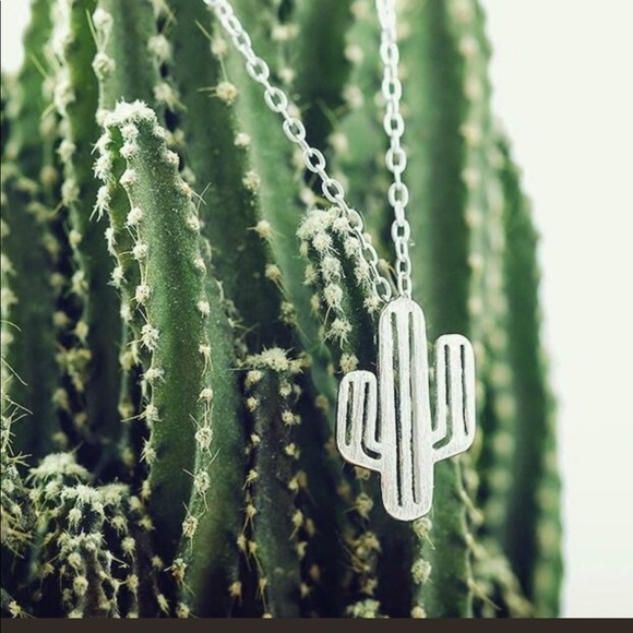 NWT DAINTY CACTUS SILVER PENDANT NECKLACE - Picture 4 of 8